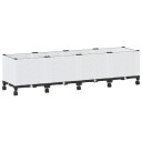 vidaXL Hagekrukke med hjul Hvit 160 x 40 x 48 cm PP