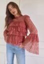 Bubbleroom Frill Lace Blouse Pink 40