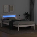  Sengestamme med LED  stripelys Hvit 90 x 190 cm Heltre furu
