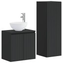 vidaXL Baderomsinnredningssett 2 stk. Svart 33 x 34,5 x 100 cm