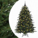 vidaXL Kunstig juletre med julekuler 240 cm 300 LED-lys Varmhvit
