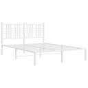  Sengeramme i metall med hodegavl hvit 120x190 cm 8721012373341