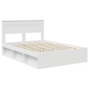  Sengestamme med hodegjerde Hvit 140 x 190 cm Massiv furu