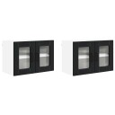 vidaXL Vegghylle PORTO 2 pcs Svart 60 x 31 x 40 cm Konstruert tre