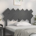 vidaXL Sengegavl grå 132x3x81 cm heltre furu