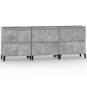 vidaXL Skjenker 3 stk betonggrå 60x35x70 cm konstruert tre