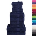vidaXL Premium håndklesett 12 deler SOLUND marineblå 600 g/m2