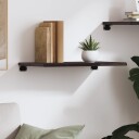 vidaXL Vegghylle m?rkegr? 60x30x2 cm behandlet heltre eik