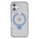 Torras Ostand Spin-etui i blå for iPhone 16 med grep