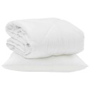 vidaXL Sommerdyne med pute 2 stk. Hvit Mikrofiber