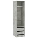 vidaXL Garderobe med skuffer betonggrå 50x50x200 cm sponplate