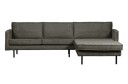 Bepurehome Rodeo Chaise Lounge Right Velvet frost