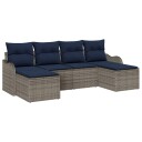 vidaXL Sofa sett 6 stk. Grå Polyester