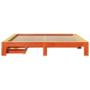  Sengeramme uten madrass voksbrun 200x200 cm heltre furu 8721158384287