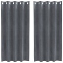  Gardiner med gardiner 2 pcs Lysegrå 140 x 175 cm Fløyel