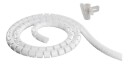 DELTACO Kabelslukare i nylon, 25mm diameter, verktyg ingår, 20m, vit
