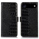 iPhone Air Crocodile Series Lommebok deksel i Lær med RFID   Svart