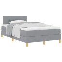  Box Spring Seng med Madrass Lysegrå 120x200 cm Stoff