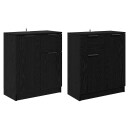  Skap med skuff 2 pcs Svart Eik 60 x 30 x 70 cm Konstruert tre