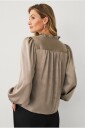 Ellos Collection   Bluse med volanger   Brun