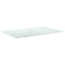  Bordplate hvit 100x62 cm 8 mm herdet glass med marmor design