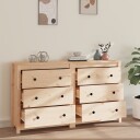 vidaXL Skjenk 140x35x80 cm heltre furu
