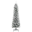 Vidaxl Slankt kunstig juletre med flokket snø 180 cm PVC og PE