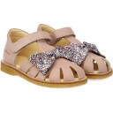 Angulus Rosebud/Pastel multi glitter Sandal Med Glittersløjfe Og Borrelåslukning 26
