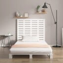 vidaXL Veggmontert sengegavl hvit 146x3x91,5 cm heltre furu