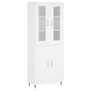  Highboard hvit 69,5x34x180 cm konstruert tre