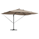  Cantilever Roma Parasol med LED Lys Taupe 352x251x265 cm Aluminium
