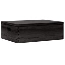  Trekasse med lokk og håndtak svart 40x30x13cm heltre furu
