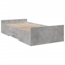  Sengeramme med skuffer betonggrå 75x190 cm konstruert tre 8721102620058