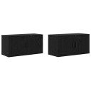  Veggmontert TV hylle sett 2 pcs Svart Eik 80 x 34,5 x 40 cm
