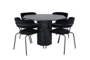 Venture Home Marbs Spisegruppe 110 cm Rund med 4 Arrow Stoler Sort