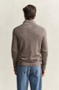 Gant Extrafine Merino Wool Half Zip   Brown   XXL