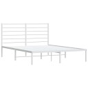 vidaXL Sengeramme i metall med sengegavl hvit 150x200 cm