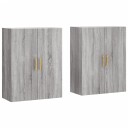  Veggskap 2 stk grå sonoma 69,5x34x90 cm 8720845408664