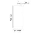 Zip Tube Mini 3-Tenning Sort 900lm 3000K Ra 98 Dimbar