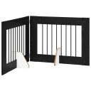 Vidaxl Foldbar Hundegitter Med Stativer 2 Stk. Svart Eik 160.5 cm