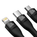 Baseus 3in1 USB cable Flash Series 2 USB-C + micro USB + Lightning 100W 1.5m (black)