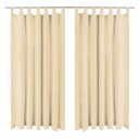 Vidaxl Mikrosateng Gardiner Med Hemper 2 Stk 140x225 Cm Beige