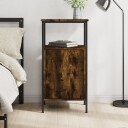 vidaXL Nattbord røkt eik 41x31x80 cm konstruert tre