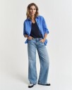 T-skjorte i lin med v-hals EVENING BLUE XL