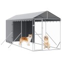 Vidaxl Utendørs Hundekennel Sølv 2X6X2.5 M Galvanisert Stål