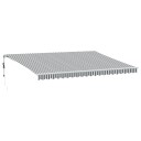 Automatisk uttrekkbart markise antrasitt og hvit 500x350 cm