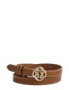 GANT Monogram Buckle Slim Leather Belt   Brown   95