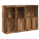  sideboard med LED belysning Gammelt tre 142,5x37x100 cm Laget med tre