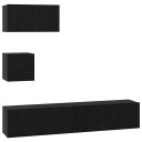  TV benksett 4 pcs Svart eik 80 x 30 x 30 cm Konstruert tre