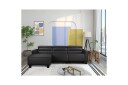 Reclinersofa med hjørne Loft24 Hjørnesofa Loft24 Carpari med manuell recliner Svart Venstrevendt Belfast stoff  